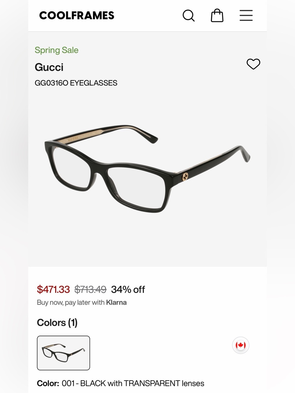 Gucci GG 03160 Glasses - Picture 8 of 12